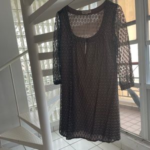 Christopher Deane long sleeve metallic dress